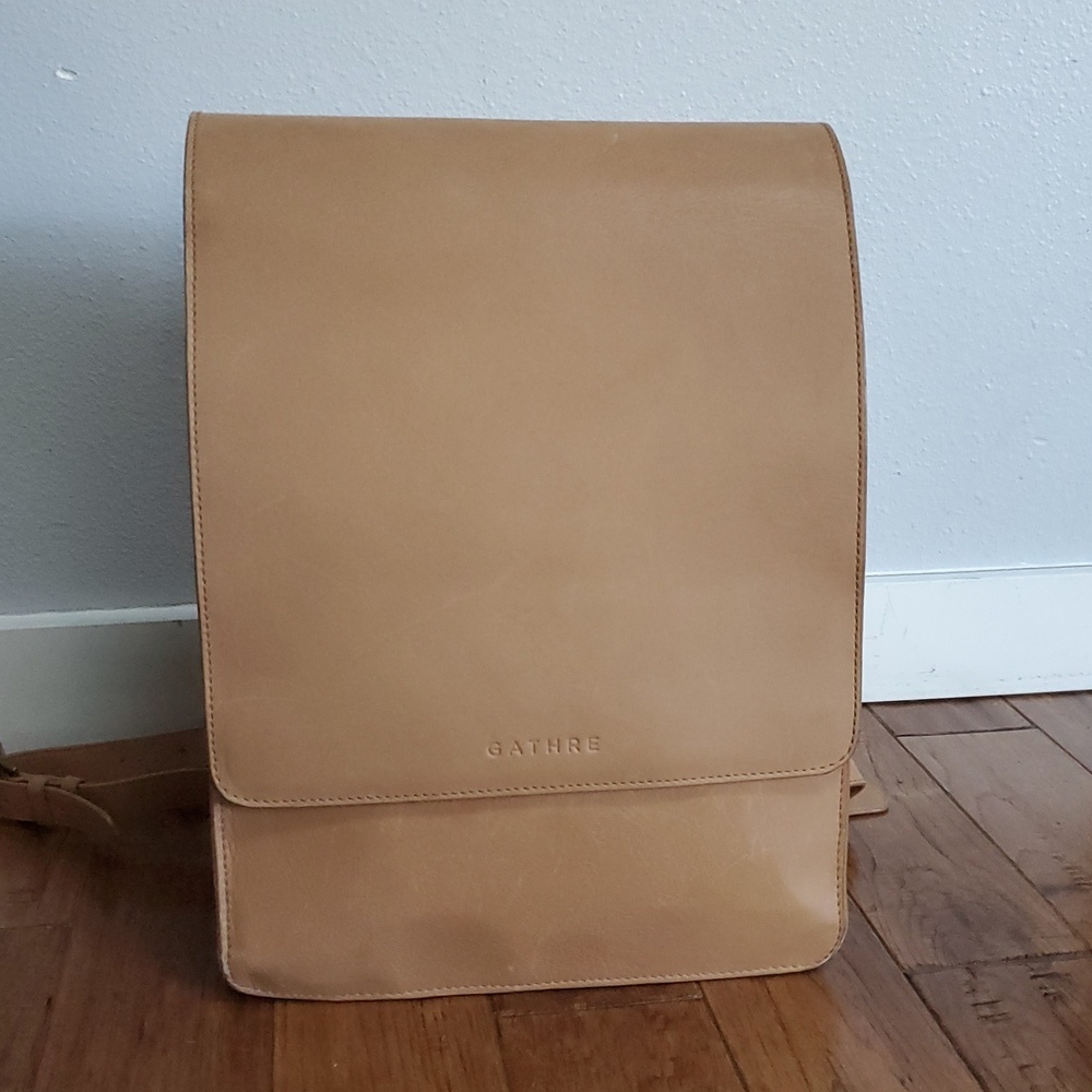 Gathre Pebbled Leather Diaper Backpack With Top Handle